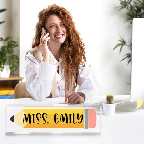 Custom Teacher Name Plate for Desk - Personalized Office Decor Gifts for Teacher Women - Teacher Appreciation Gifts for Women - Image 4
