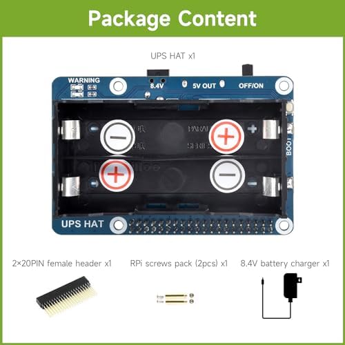 Waveshare UPS HAT Compatible with Raspberry Pi 5V Uninterruptible Power Supply Multi Battery Protection Circuits Charge and Power Output at The Same Time - Image 2