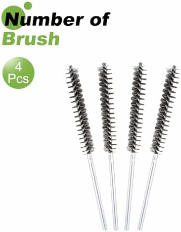 HARFINGTON 4pcs Wire Bore Brush 8 x 5/8" 1/4 Inch Shank Stainless Steel Bristles Cleaning Brush for Clean Car Part Tube Kitchen Garage - Image 3