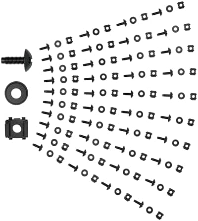 Tecmojo Rack Mount Screws Kit 50 Pack - 10-32 Rack Mount Cage Nuts, Screws and Washers, for Network Racks, Enclosures and Server Cabinets, Tapped Hole and Square Installation - Image 4