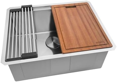 Ruvati 24-in 16-Gauge Round-Corner Undermount Workstation Sink - RVH8324 by Unknown