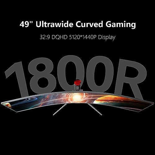 INNOCN 49" Curved Monitor Ultrawide Gaming 5K2K 120Hz 32:9 QHD 5120 x 1440P Computer Monitor, R1800, 99% sRGB, HDR400, USB Type C, DisplayPort, HDMI, Built-in Speakers, Height/Tilt Adjustable - 49C1R - Image 3