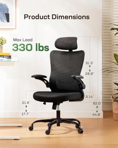 Marsail Ergonomic Office Chair with 3D Armrests, Pack of 2 - Image 3