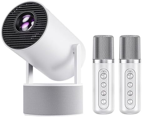Mini Projector, Portable Projector, Smart Projector Support 4K 1080P with Dual-Band WIFI6 5G Wireless 5.4 Bluetooth, 160 ANSI, Auto Keystone Correction for Home Bedroom Outdoor, HY300PRO KTV by Unknown