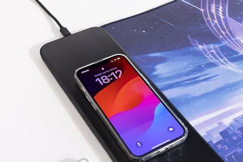 Extra Large Desk Pad with 15W Wireless Charging, for Genshin Impact Robin (Zhi Geng Niao), QI-Compatible, LED Indicator, 31.5"x11.8" - Image 3