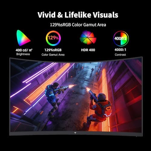 KTC H27S5C 27 Inch Curved Gaming Monitor, 1440P QHD 144Hz Monitor, HDR 400 - Image 3
