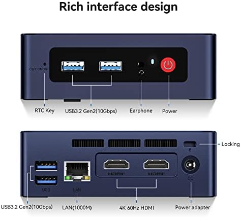 Beelink Mini PC, Intel 12th Gen Alder Lake- N95(up to 3.4GHz), 8GB DDR4 RAM 256GB M.2 SSD, Mini S12 Desktop Mini Computer Supprot Dual HDMI/USB3.2/WiFi 6/BT5.2 for Home/Office - Image 6