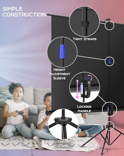 Projector Screen with Stand 100 inch 16:9 for Movies & Presentations - Image 4