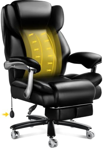 500lbs Reclining Big and Tall Office Chair for Heavy People with Foot Rest by Indulgear