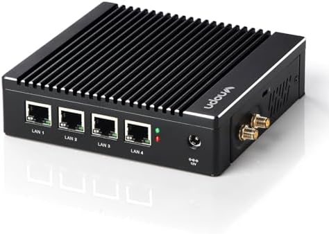 Fanless Firewall Appliance Intel J3710 4C/4T, Firewall Mini PC, 4 x Intel i226 LAN Ports, Network Gateway, Soft Router, Support PF-Sense/OPN-Sense, AES-NI (8GB RAM 128GB SSD) by Sharevdi