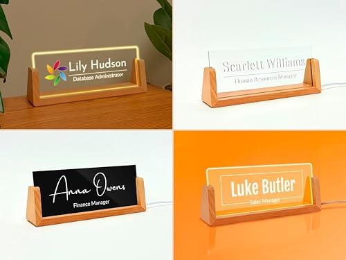 Personalized Business Gift Desk Name Plate - Office Gift for Coworker, Boss, or Manager Custom LED Name Plate Office Decor for Women or Men, Valentines Day - Image 3