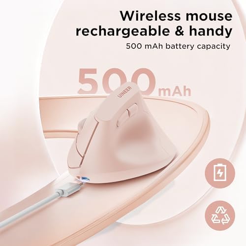 Uineer Ergonomic Vertical Mouse, 2.4G Wireless Mouse, Rechargeable, 4-DPI - Image 6