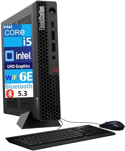 Lenovo ThinkStation P3 Tiny Workstation Mini Desktop (Intel i5-13500, Intel UHD 770 Shared, 16GB DDR5, 512GB PCIe SSD, WiFi 6E, Bluetooth 5.3, 230W PSU, RJ-45, Win 11 Pro) with Dockztorm Hub - Image 2