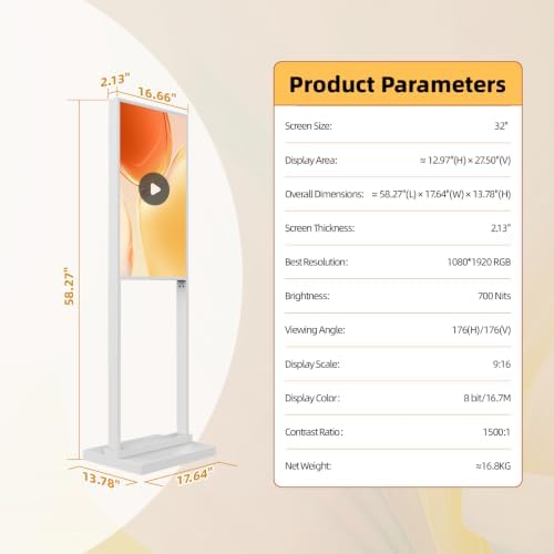 32" Digital Signage Display Kiosk 700-Nit FHD Commercial Display - Image 2