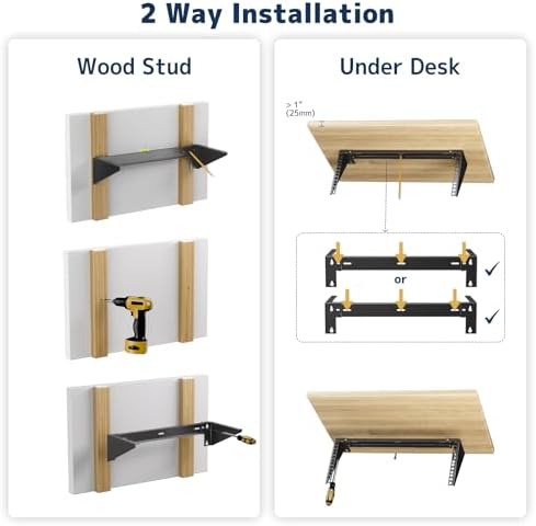 4U Vertical Wall Mount Rack - 19" Steel Wall & Under-Desk Bracket for Server, Network Switch, or Patch Panel, Supports up to 121lbs, for Cabinet or Server Room, JHSVR-4U - Image 7