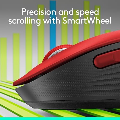 Logitech Signature M650 L Full Size Wireless Mouse Large Sized Hands - Red - Image 2