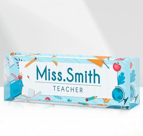 Custom Name Plate for Desk, Acrylic Desk Name Plate Personalized, Employee Appreciation Gifts, Office Desk Accessories for Woman Teacher Nurse, Coworker Gifts for Manager Assistant by DOCRAGI