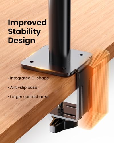 ErGear Single Monitor Arm, Adjustable Desk Gaming Monitor Mount for 13-34″ Screens, Up to 19.8 lbs, Enhanced Stability with Integrated C-Clamp, Upgraded Cable Management, Black - Image 5