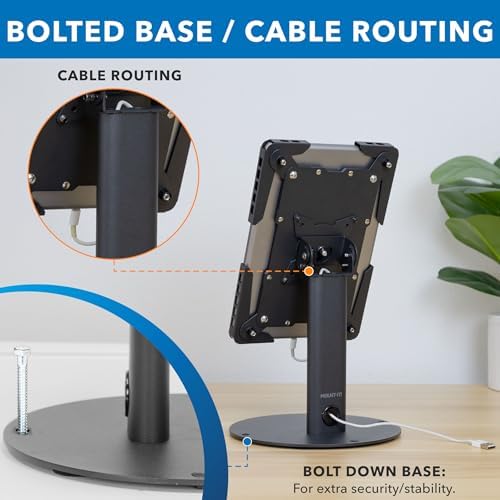 Mount-It! Universal Tablet Countertop Stand, Secure Kiosk Mount, Black - Image 6
