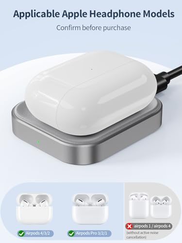AirPods Pro Charger - Wireless Charging Station for AirPods 4 (withActive Noise Cancellation)/ 3rd/ 2rd, Gray - Image 2