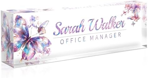 Name Plate for Desk, Desk Name Plate Personalized, Office Decor for Women Men, Acrylic Desktop Accessories, Office Appreciation Gifts for Boss Social Workers Nurse Teacher Employee (Galaxy) by Spricoz