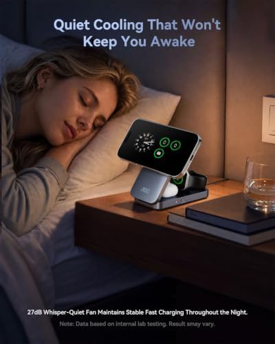AOC GW300 25W Qi2.2-Certified 3-in-1 Foldable Wireless Charging Station - Image 4
