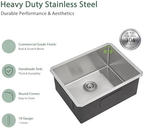 27 Inch Undermount Stainless Steel Kitchen Sink - Image 4