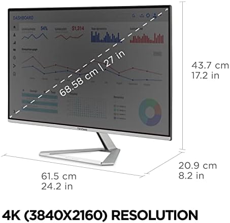 ViewSonic VX2776-4K-MHDU 27 Inch 4K UHD Monitor, 65W USB C, HDR10 - Image 6