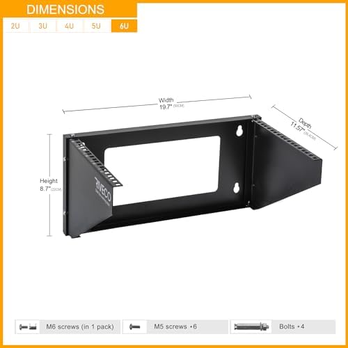 RIVECO 6U Wall Mount Rack for Network| Reinforced Heavy Load 66-99 LBS Small Server Racks Vertical & Horizontal Mounting for 19 inches IT & Studio Equipment. - Image 3