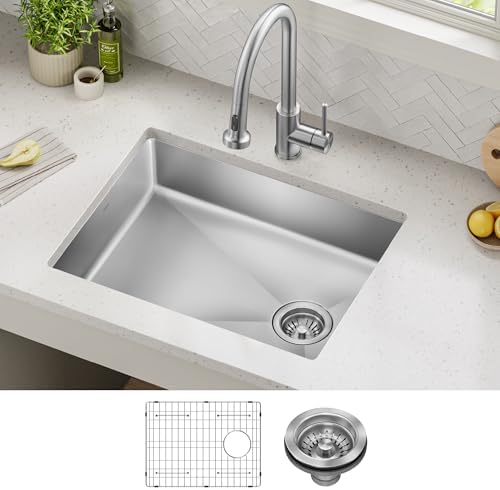 KRAUS Fairlane 25-inch ADA Compliant Undermount Single Bowl 18-Gauge Stainless Steel Kitchen Sink, KHU640-25-5.5 by Unknown