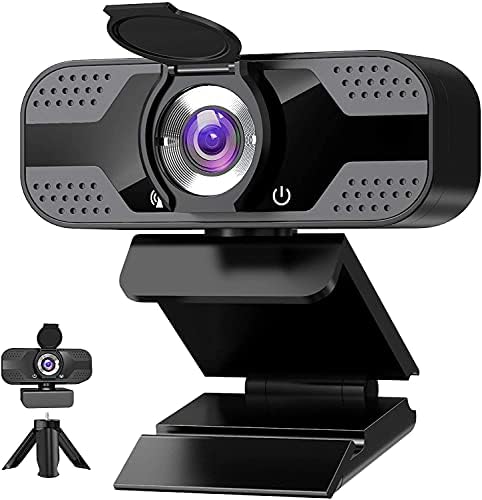 Webcam with Microphone for Desktop, 1080P HD USB Computer Cameras with Privacy Cover&Webcam Tripod, Streaming with Flexible Rotatable Wide Angle Webcam for PC Zoom Video/Gaming/Laptop/Skype by ILAOLIU