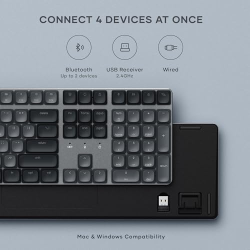 Satechi SM3 Mechanical Keyboard, White LED Backlit, Dark Gray/Gray - Image 3