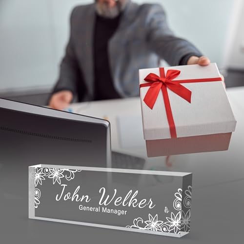 Custom Engraved Acrylic Name Plates for Desks, Desk Name Plate Personalized, Customize Office Name Plates for desks, Personalized Desk Decor for Office Gift - Image 3