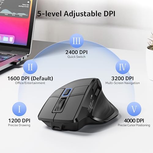 Acer Wireless Mouse for Laptop, Computer Mouse Ergonomic for 4 Devices - Image 6