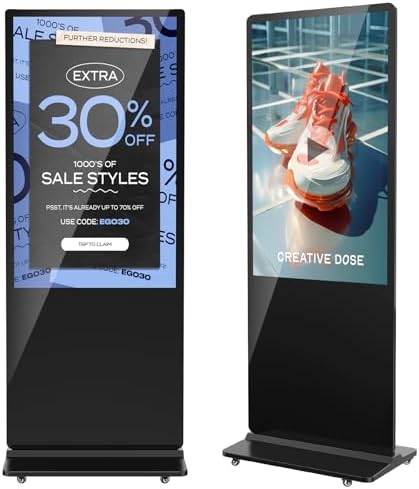 JIYANG 55 Inch 4K Digital Signage Display,Indoor Floor Standing Digital Kiosks,Commercial Advertising LCD Totem Android System Auto Media Player HDMI Input,Free Custom Logo,Black by HomePage