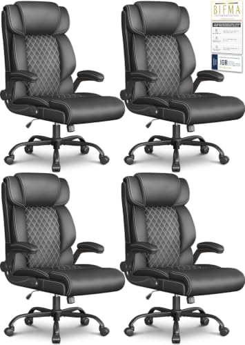 Office Chair, Executive High Back Big and Tall Office Chair, Black by Cyzena