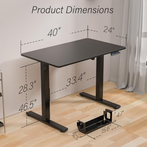Kingant Standing Desk, 40x24 Inch Electric Height Adjustable Computer Desk - Image 3