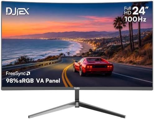 24 Inch Curved Monitor FHD 1080P 100Hz, VA Panel for Computer, 3000R by HomePage