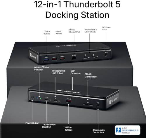 VectoTech V-Core Thunderbolt 5 Docking Station 12-in-1 with M.2 NVMe Slot - Image 2