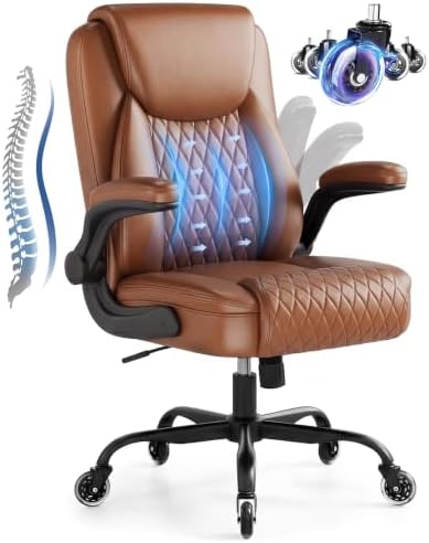 GTPOFFICE Executive Office Chair, Ergonomic PU Leather Desk Chair,Pro Brown by GTPOFFICE