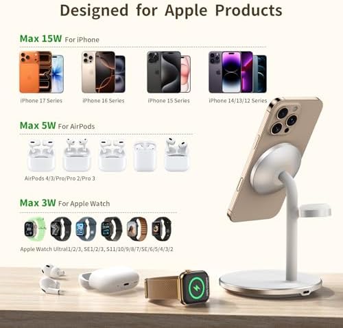 3 in 1 Magnetic Wireless Charging Station for Apple Devices,15W for Magsafe - Image 6