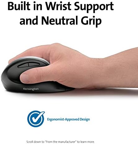 Kensington Pro Fit Ergonomic Wireless Mouse - Black (K75404WW) - Image 2