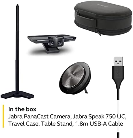 Jabra PanaCast Meet Anywhere+ Video Conference Bundle, 180 Panoramic-4K View Camera, 750 Conference Speakerphone, UC Certified, USB Cable, Table Stand, Travel Case - Image 6
