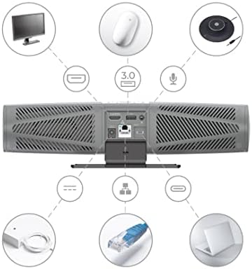 AVerMedia PA511D- 4K Video Conference Camera, Speakerphone, Echo Cancellation, Autoframing, Zoom Certified, Wired Network and One Cable Connection - Webcam for PC, Tripod & Monitor - Image 5