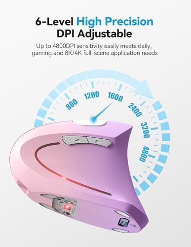 TECKNET Ergonomic Mouse Wireless, Rechargeable Vertical Mice Right Hand - Image 6