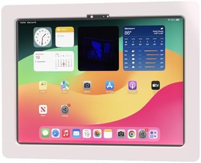 Anti-Theft Acrylic VESA Enclosure for Apple iPad Pro 11" 2024 M4 2025 M5 with Free Wall Mount Kit & 90-Degree Angle USB C Cable (White) by TABcare