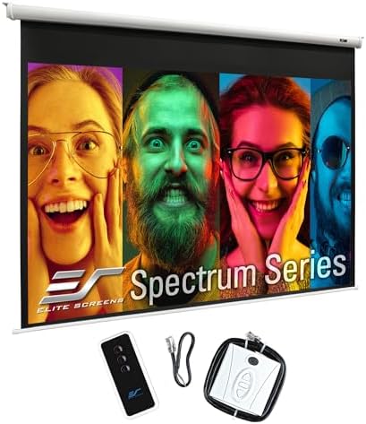 Elite Screens Spectrum 120-Inch 4:3 Electric Motorized Projector Screen, 4K/8K Ultra HD Ready, Home Theater, Classroom & Office, White Case, ELECTRIC120V by EliteScreensInc