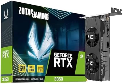 ZOTAC Gaming GeForce RTX 3050 6GB GDDR6 Low-Profile 96-bit 14 Gbps PCIE 4.0 Super Compact Gaming Graphics Card, ZT-A30510L-10L by Unknown