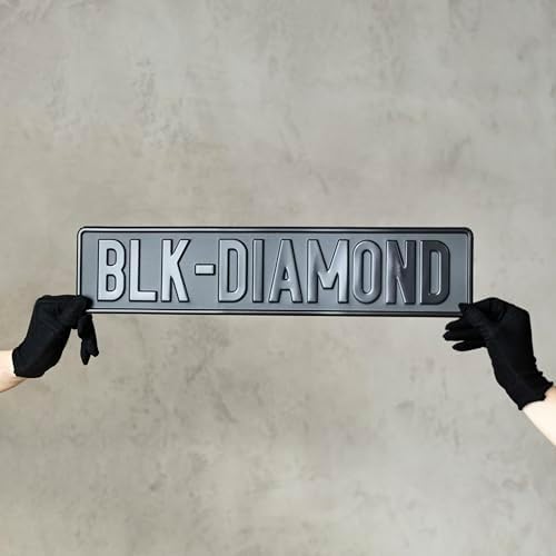 Custom Black on Black License Plate European Home Decor Metal Art Personalized Front Delete Interior Funny Gift (Yellow text) - Image 2