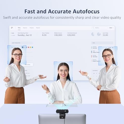 NexiGo HelloCam Pro, Webcam with Windows Hello, 1080P 60FPS Autofocus, True Privacy, Automatic Electronic Shutter, Computer Camera, Microphone, Facial Enhancement, HD USB Web Cam - Image 6